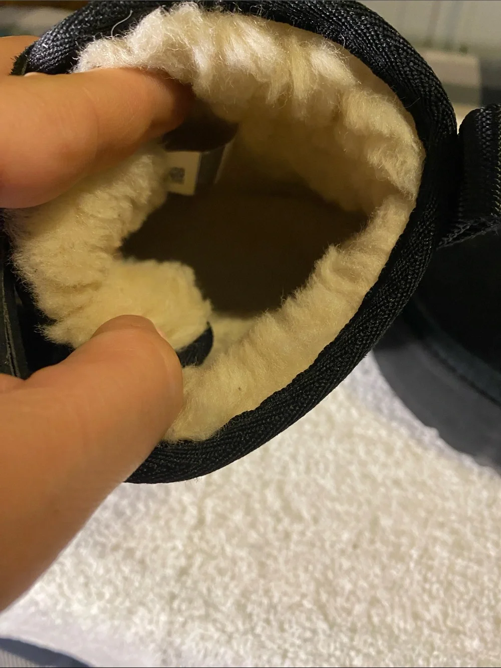 UGG Kids Black Suede Ankle Boots with Pink Logo Tab
